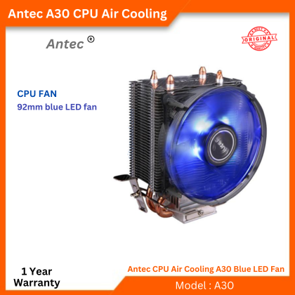 Antec CPU Air Cooling A30 Blue LED Fan price in nepal, CPU fan price in nepal, Antec CPU fan price in nepal.