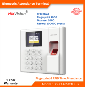 Fingerprint & RFID Time Attendance price in Nepal, Biometric Attendance System price in Nepal, Hikvision attendance system price in Nepal, Biometric Attendance Terminal DS-K1A8503EF-B